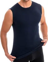 HERMKO 3040 Herren Muskelshirt aus 100% Baumwolle, Unterhemd Atlethic Vest Rundhals viele Farben, Größe:D 8 = EU XXL, Farbe:marine