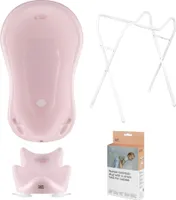 Babywanne, Sitz, Gestell, Abfluss – Rosa