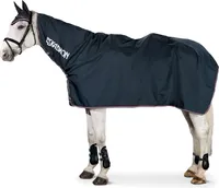 Eskadron Reitdecke Regendecke Zipneck Ausreitdecke mit Halsteil Nightblue M