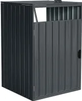 HOME DELUXE - Mülltonnenbox CUBO - Erweiterung - Platz für 1 x 240 Liter Mülltonnen, Farbe: Anthrazit, Witterungsbeständig inklusive Schloss und Schlüssel I Mülltonnenbox Gartenbox