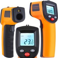 Ariko Infrarot-Laser-Thermometer - Oberflächenthermometer - Berührungslos - Laserpointer - Schwarzlicht-LCD-Bildschirm - Inklusive Batterien - Orange - bis zu 380º