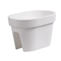 Balkonový květináč na zábradlí 39,5 cm kulatý bílá 12,3 L
