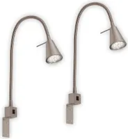2 x LED flexibilné nástenné svietidlo na čítanie s vypínačom GU10 5W 400lm matný nikel