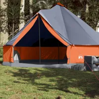 2024 cloris Tipi-Familienzelt 8 Personen Grau und Orange Wasserdicht - Campingzelte“2024 cloris