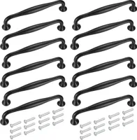 12 Stück 128mm Küchengriffe, schwarze Möbelgriffe, Schrank Türgriffe, Schrank Griffe und knöpfe, Aluminiumlegierungs Griffe mit Schrauben