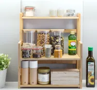 Navaris Gewürzregal mit 3 Etagen aus Bambus - Küchenregal Holz Gewürz Schrank Regal für Gewürze - vielseitiger Organizer für Küche Bad Büro