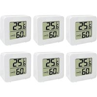 6 Stück Thermometer für Innenräume, Raumthermometer Digital Innen, Mini LCD Digital Thermometer Hygrometer
