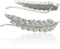 Ohrklemmen Ear Cuffs Feder 925 Sterling Silber mit Zirkonia
