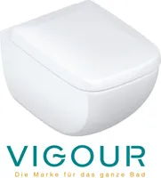 VIGOUR WHITE Wand WC spülrandlos mit PflegePlus mit SoftClose TakeOff WC-Sitz, weiß