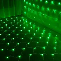 3X2M LED Lichternetz Lichtervorhang Innen Außen Party Garten Lichterkette Weihnachtsbeleuchtung, Grün