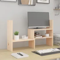 vidaXL Stojan na monitor (39-72)x17x43 cm z masívneho borovicového dreva