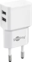 Duální nabíjecí sada 2,4 A, síťový adaptér s výstupem 2x USB včetně nabíjecího kabelu USB, bílý