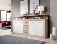Komoda XXL Lunaris Loft, 4 dveře 4 zásuvky, industriální styl