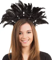 Bristol Novelty Karneval-Kopfschmuck mit Federn BN1180 (Einheitsgröße) (Schwarz)