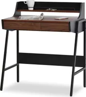 Minimalistischer Schreibtisch RENO – schwarz/Nussbaum