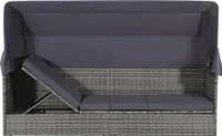 vidaXL Gartenbett mit Baldachin Grau 205×62 cm Poly Rattan