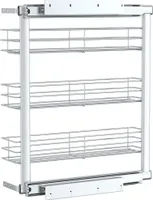 vidaXL Třípatrový kuchyňský drátěný koš výsuvný stříbrný 47x15,5x55,5 cm