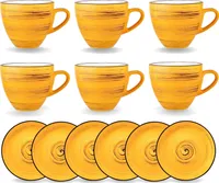 Wilmax Tassen & Untertassen Set, 6-teilig, Porzellan WL-669436/AB6