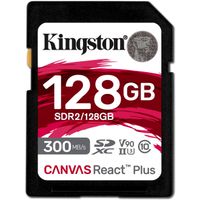 Kingston 128GB Canvas React Plus SDXC UHS-II 300R/260W U3 V90 für Full HD/4K/8K - Erweiterte Kapazität SD (SDXC)