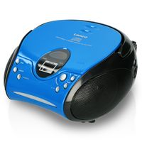 Lenco SCD-24 - tragbarer Radio CD-Player - CD-Radio - UKW Radio - Titel Speicher - 2 x 1,5 Watt RMS - Blau