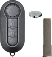 Klapp Schlüssel Gehäuse Funkschlüssel Fernbedienung Autoschlüssel 2 Tasten Rohling + Batterie ab 2006 kompatibel mit FIAT/Iveco