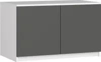 Schrankaufsatz für Kleiderschrank AKORD S90 Weiß Graphitgrau B90 x H55 x T51 cm