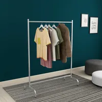 Szafa Staffanstorp z drążkiem na ubrania Szafa 137 x 104 x 48 cm Wieszak na ubrania stabilny Wieszak na ubrania srebrny