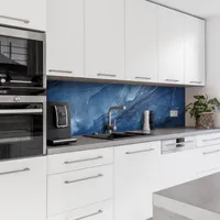 Dedeco Küchenrückwand Motiv: Marmor V22, 3mm Acrylglas Plexiglas als Spritzschutz für die Küchenwand Wandschutz Dekowand wasserfest, 3D-Effekt, alle Untergründe, 240 x 60 cm