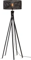 GOOD&MOJO - Stehleuchte Java - Bambus Schwarz - Ø50x146cm für Wohnzimmer, Schlafzimmer