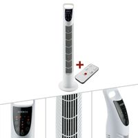 AREBOS Turmventilator mit Fernbedienung & Timer, 40 Watt, mit 3 Geschwindigkeitsstufen & Sleep-Modus, Weiß