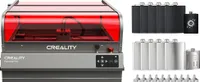 Creality Falcon 2 Pro Graviermäschine 40W, mit Kamera, Lāsergehaeuse, Air Assist Kit und 10 Stueck gravierbar 8 Unzen Edelstahl-Flachmaenner