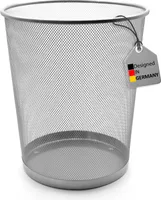 BigDean Papierkorb Mülleimer Büro silber 20L Draht – vielseitiger Mülleimer