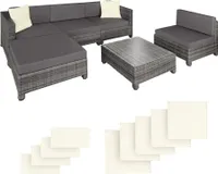Rattan Lounge mit Aluminiumgestell für 4 bis 5 Personen