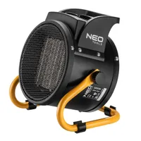 NEO TOOLS Keramischer Elektroheizer PTC, 2kW, mit Thermostat und Leistungsschalter, mit Gebläse, geräuscharm, niedriger Energieverbrauch, einstellbarer Winkel, Luftstrom 197 m3/h