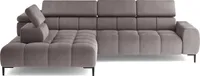 DOMO-HOME Ecksofa PLAZA L mit elektrischer Sitzverstellung 300x216cm | Komfortable U-Form | Verstellbare Kopfstützen | Hochwertige Polsterung | Modernes Design mit Metallfüßen | Farbe braun Solar | Links