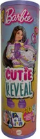 Panenka Barbie Cutie Reval, černé vlasy, modrý melír, funkce změny barvy, plyšový kostým zebry a překvapení, Mattel HRK39