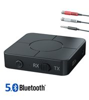 MM Brands Bluetooth Adapter für Auto, BT 5.0 Sender Empfänger Transmitter Radio Audio Adapter AUX 3,5mm