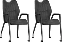 Stuhl Olympic mit Rollen – Anthrazit – 2er-Set