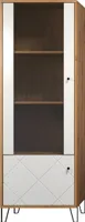 trendteam Wohnen Vitrine Touch Artisan Eiche Melamin/Weiß Matt Tiefzieh 63 x 172 x 40 cm