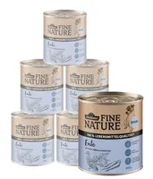 Dehner Fine Nature Hundefutter, Nassfutter in Lebensmittelqualität, für ältere Hunde, Ente, 6 x 800 g Dose (4.8 kg)