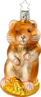 Christbaumschmuck Hamster Glas 11cm hellbraun, 1 Stück