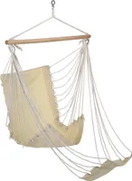 HI Hängestuhl mit Fußstütze Beige Baumwoll-Segeltuch