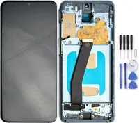 Für Samsung Galaxy S20 Display Full OLED mit Rahmen Einheit Touch Ersatzteil Reparatur Blau