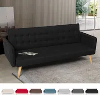 Malibu 3-Sitzer Clic Clac Schlafsofa im nordischen Design - Schwarz