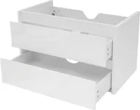 Waschbeckenunterschrank MCW-B19, Waschtischunterschrank Waschtisch Badezimmer, hochglanz Soft-Close 50x80cm  weiß