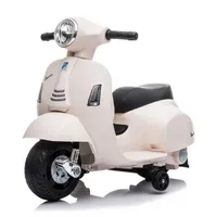 Dětská elektrická koloběžka Mini Vespa White - Výkonná baterie - S postranními kolečky a světlomety - Bezpečná pro děti - Snadno ovladatelná
