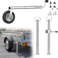 LZQ automatisches Anhänger Stützrad mit 150 kg Stützlast ø48 mm, Bugrad mit Kurbel, Anhängerrad, Abstellstütze
