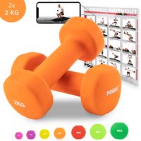 Neopren Hanteln inkl. Workout I 0,5 - 5 kg I Gewichte für Gymnastik Kurzhanteln Gewicht: 2 x 2 kg
