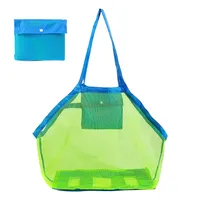 Sandspielzeug-Netztasche, große Strandtasche, faltbar und wiederverwendbar. Perfekt zur Aufbewahrung von Strand- und Wasserspielzeug im Urlaub Grüne