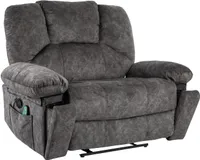 Extra breiter Massagesessel(115*68*105 cm,Grau)-TV-Sessel, Relaxsessel mit Massage- und Heizfunktion, 2 Becherhalter,2 Seitentaschen